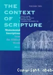 The Context of Scripture, Volume 2. Monumental Inscriptions from the Biblical World