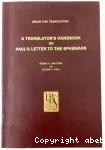 A Translator's Handbook on Paul's Letter to the Ephesians