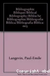 Bibliographie biblique 1930-83. [Vol.3]