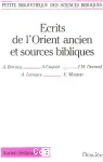 Ecrits de l'Orient ancien et sources bibliques